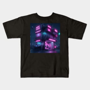 Neon cyberpunk Hotel Kids T-Shirt